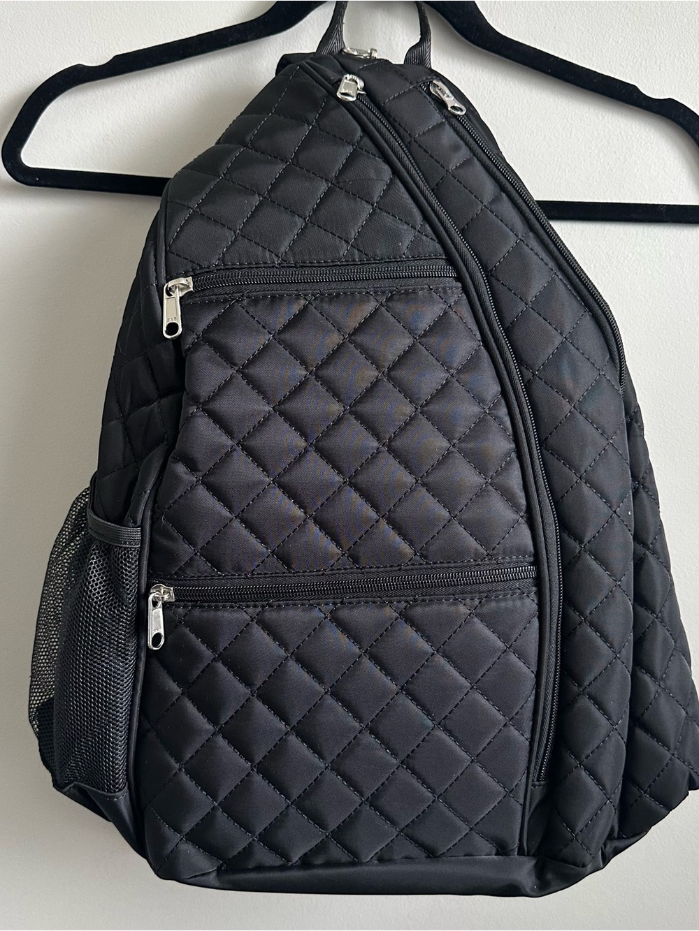 Women’s Quilted Black Pickleback Backpack/Crossbody Bag